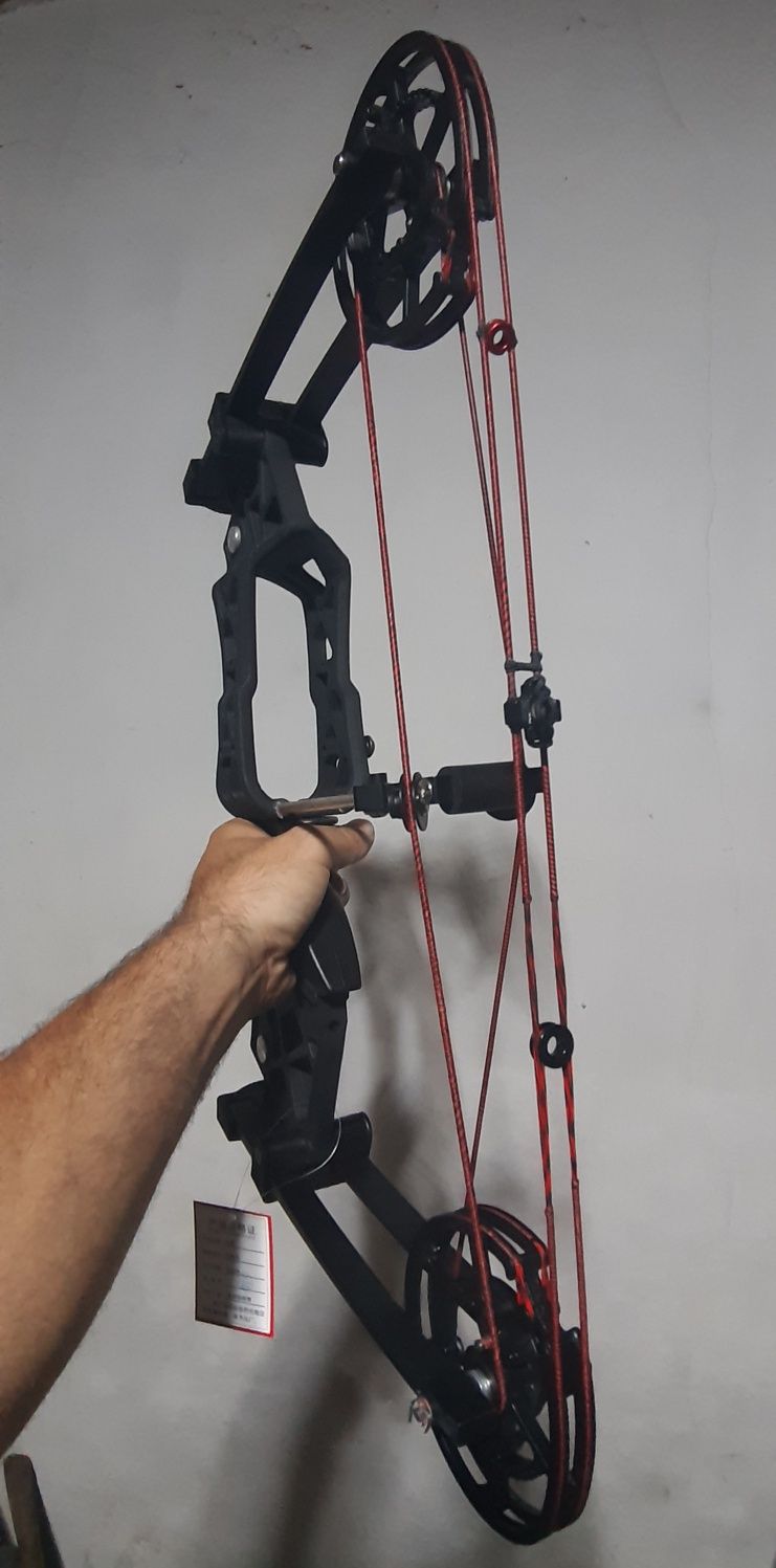 Arco compound compacto 60lbs com laser e flashlight