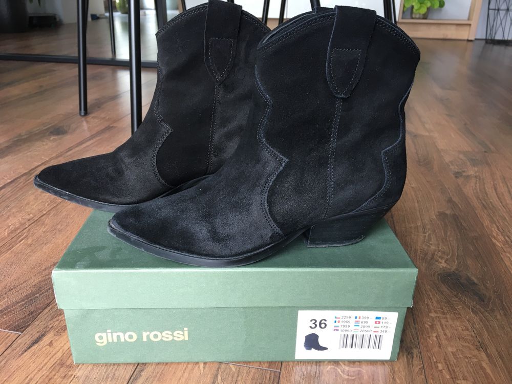 Botki Kowbojki Gino Rossi czarne rozmiar 36
