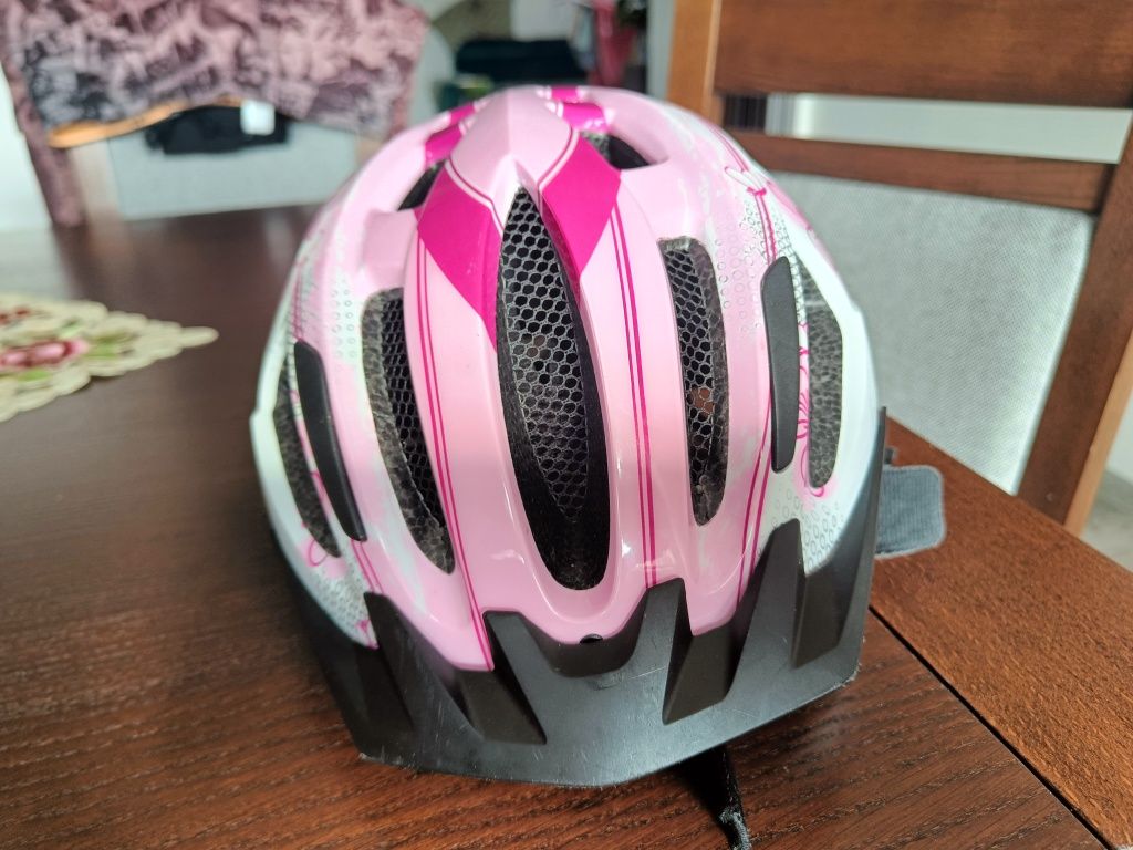 Kask rowerowy dla dziewczynki XS S różowy