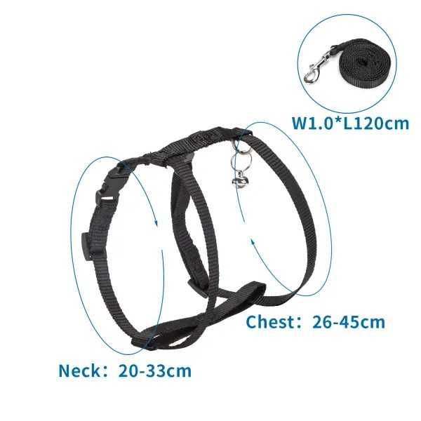 Szelki dla kota + smycz 120 cm miękkie wygodne Z DZWONECZKIEM uprząż