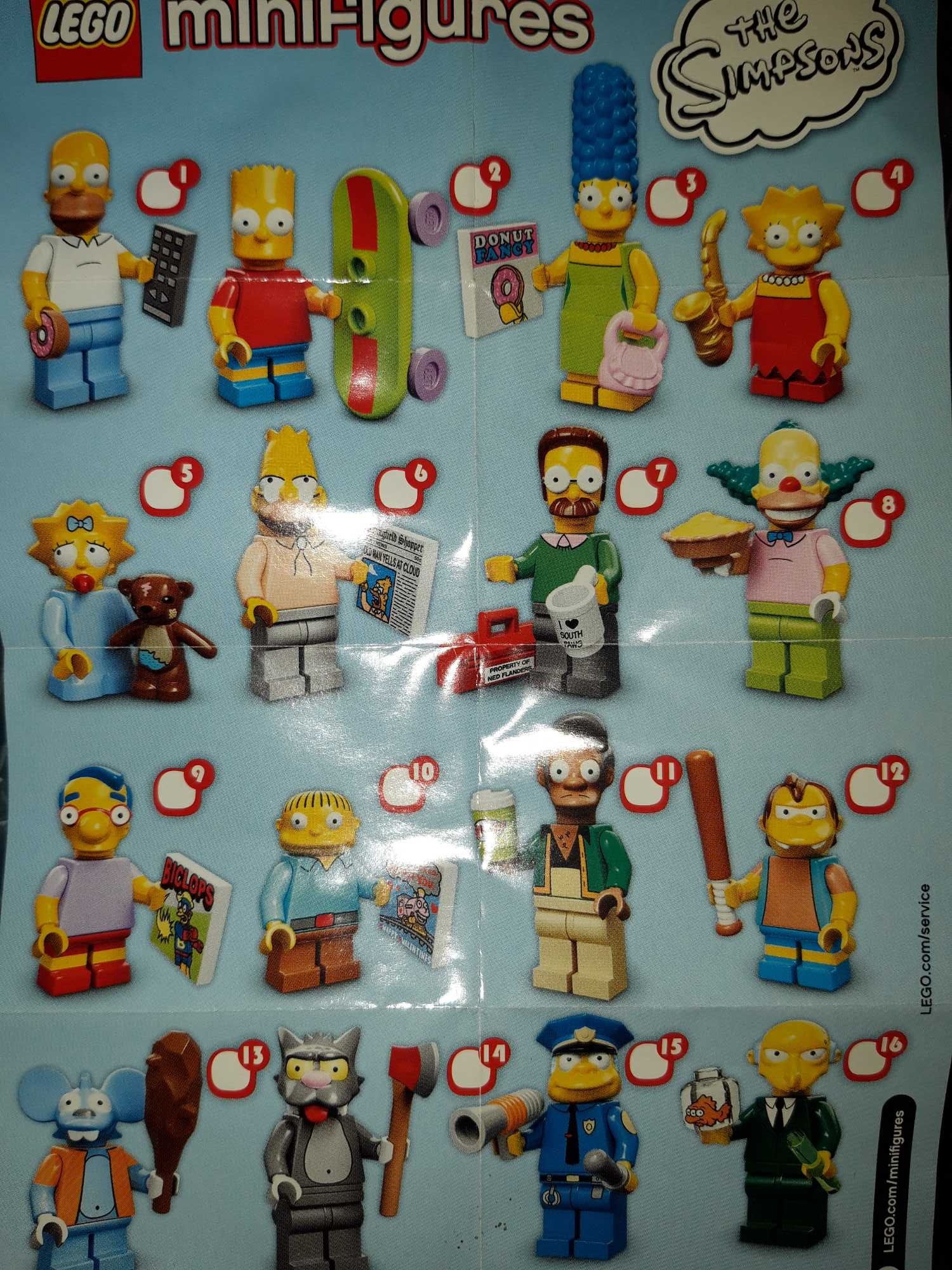 Lego minifiguras série 1 simpsons 71005