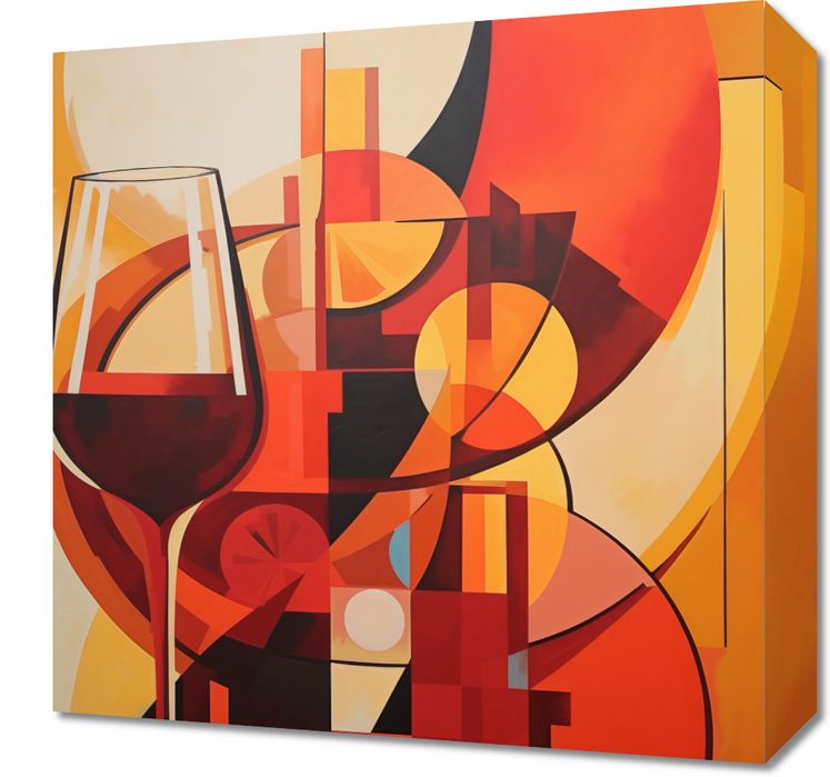Obraz 40x40cm Wieczorne Gdybanie przy Winie
