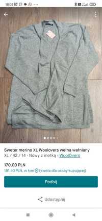 Sweter merino woolovers XL wełniany