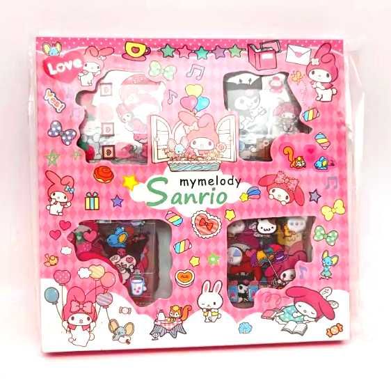 pudełko 100 arkuszy naklejki wlepy My Melody Kuromi Cinnamoroll