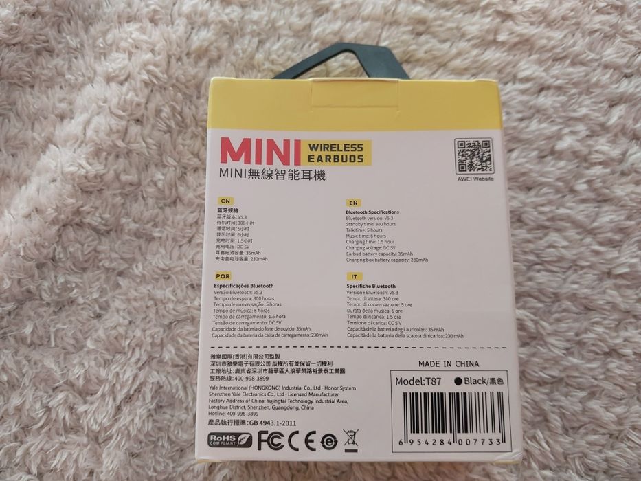 Awei T87 mini słuchawki bezprzewodowe bluetooth