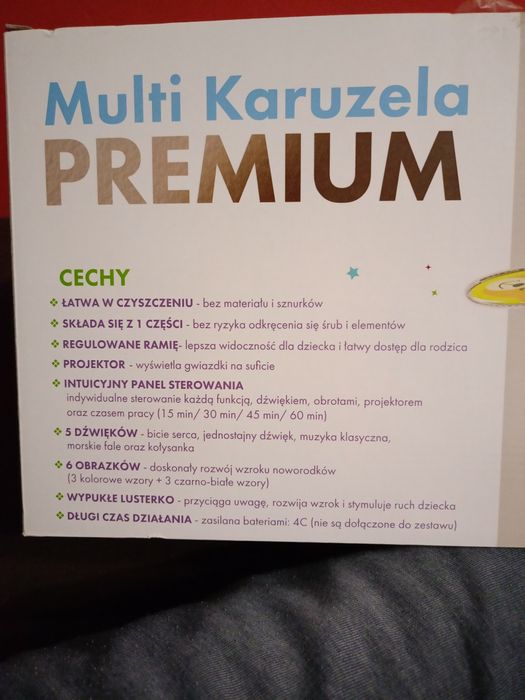 Multi karuzela na łóżeczko dumel pozytywka projektor lusterko dźwięki