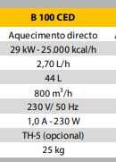 B100CED Aquecedor a gasóleo Master baixa pressão novo