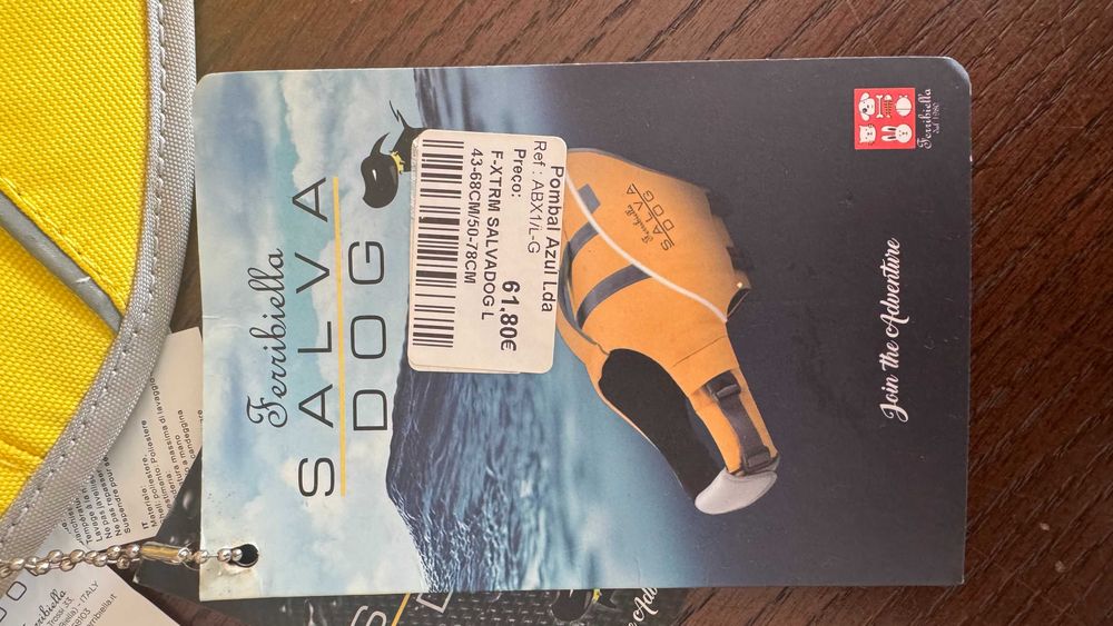 Colete Salva Vidas para Cão - Tamanho L - Nunca foi usado