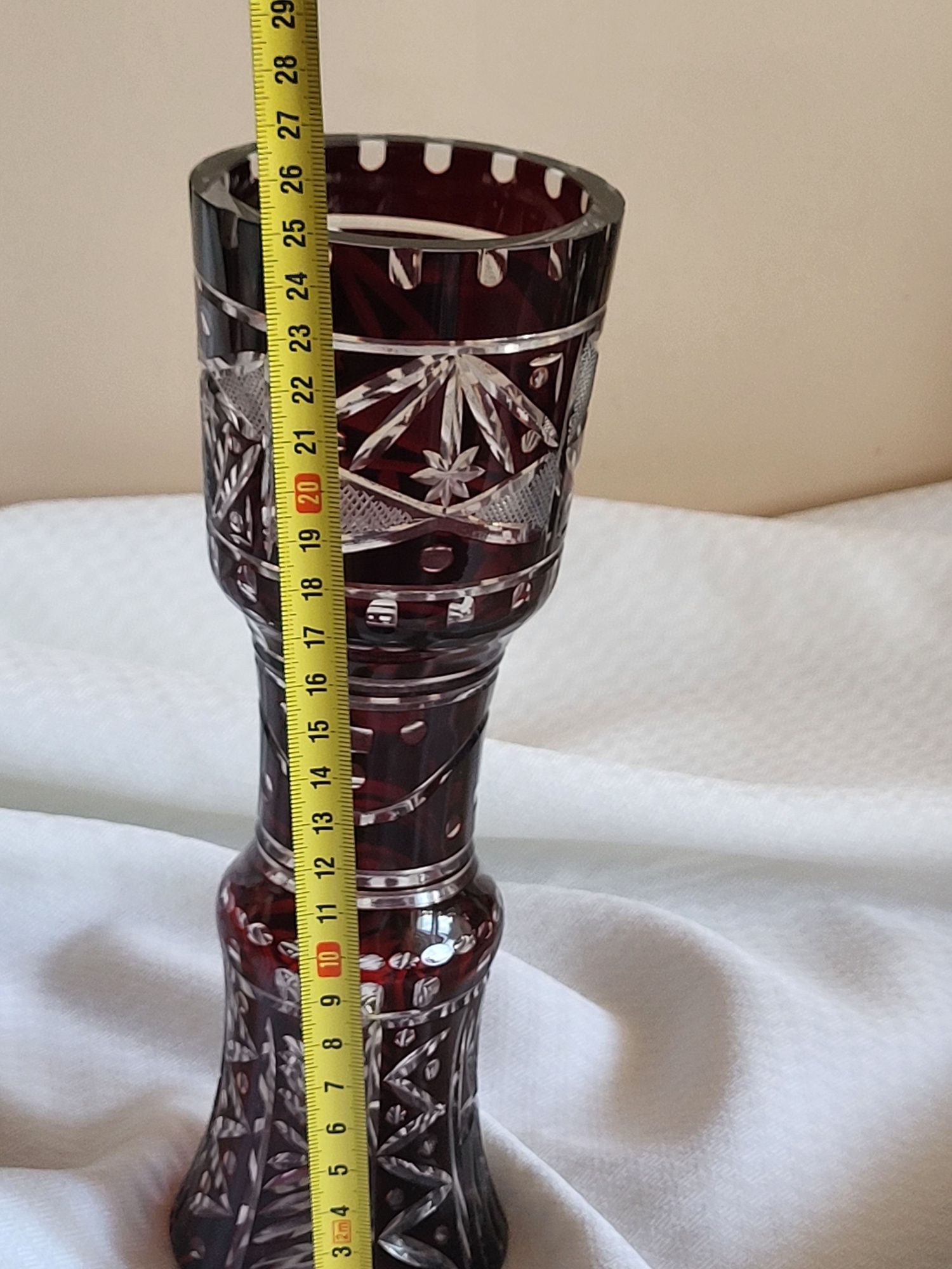 Wazon rubinowy Bohemia 25cm