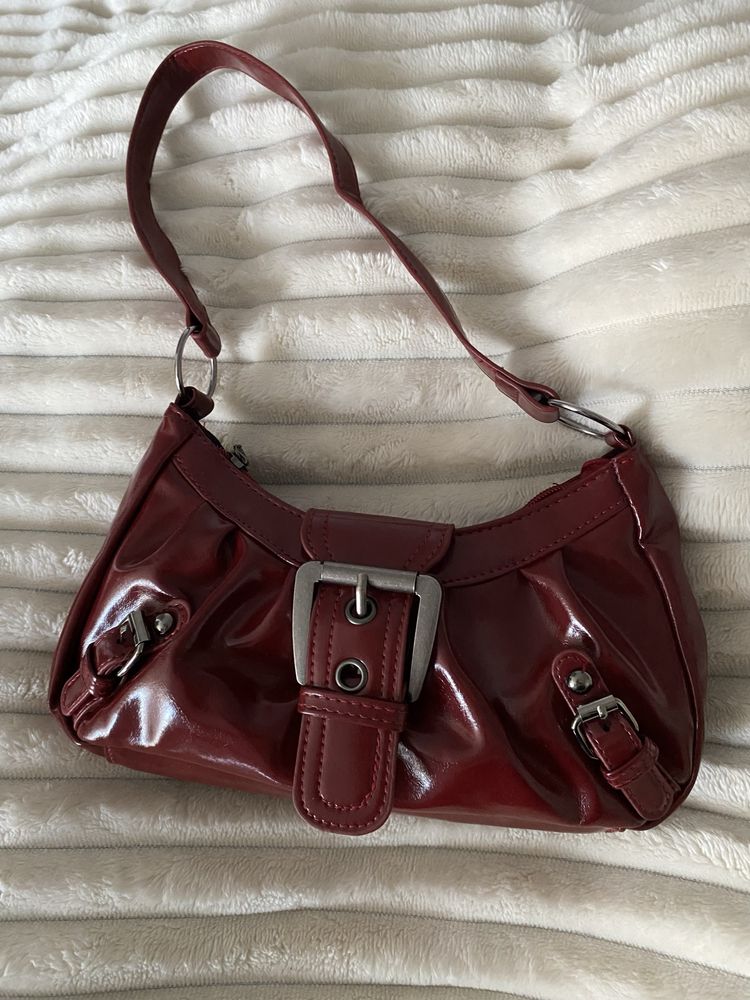 Burgundowa bordowa torebka bag city Coquette vintage y2k 90s retro