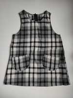 WYPRZEDAŻ Sukienka spódnica w kratę kratkę vintage szara 4 lata 104