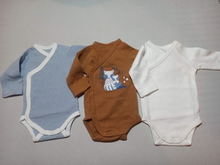 Zestaw bawełnianych body niemowlęce dla wcześniaka 49-53 In extenso