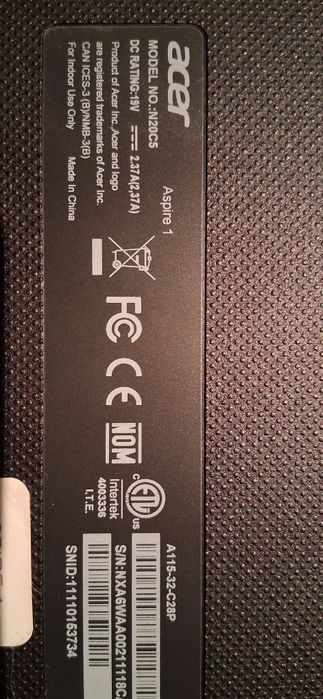 ACER ASPIRE 1 N20C5 WLAN blutuch metalik srebrny laptop.