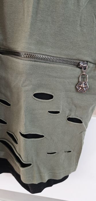 Philip plein L piękna koszulka t shirt khaki zielona limited edition