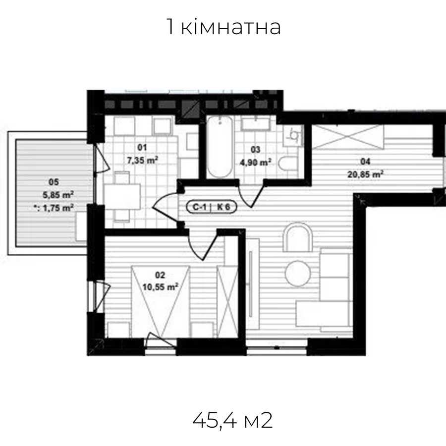 Бізнес-клас у клубному комплексі з панорамним видом на замок та річку