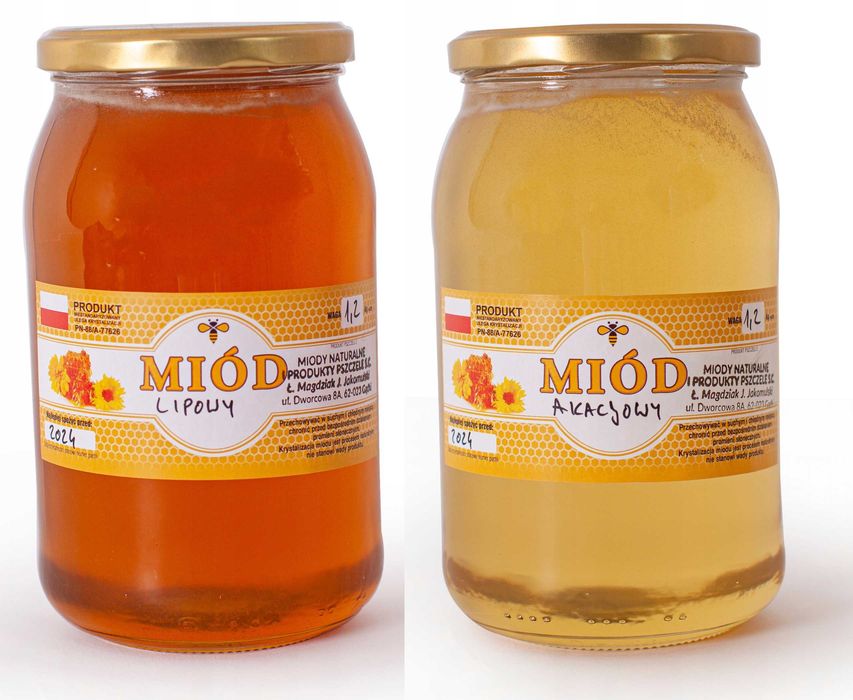 Zestaw miodów 2x 1200G - LIPOWY I AKACJOWY
