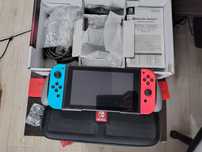 Idealny niezałatany Nintendo Switch V1 + pokrowiec + grip