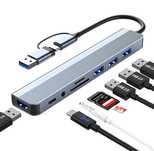 Adapter USB-C 8w1 Hub USB 3.0 USB 2.0 SD/TF Audio 3.5mm Konwerter