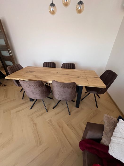 Stół dębowy lity z dostawkami rozkładany loft dąb
