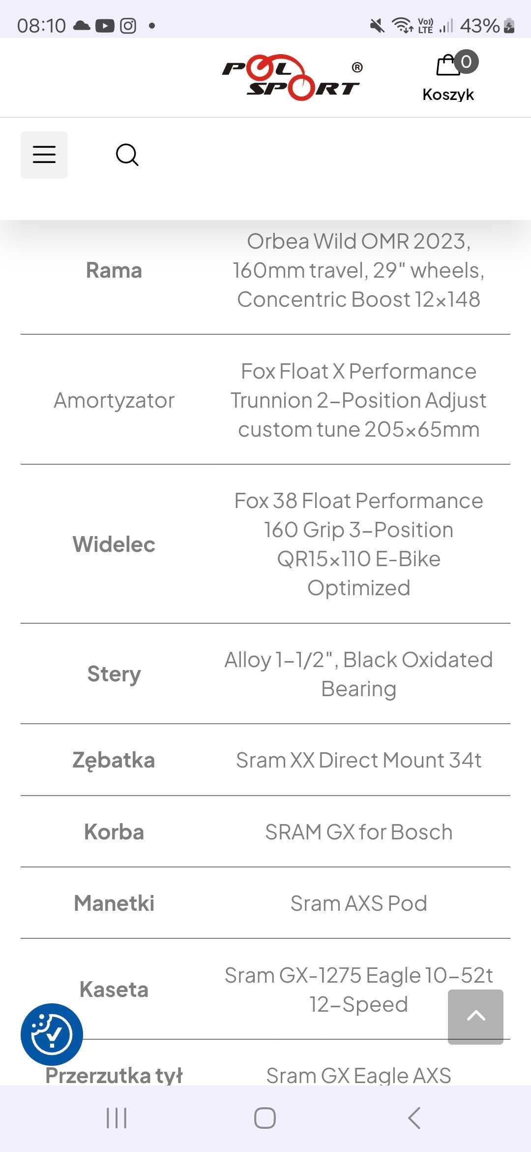 Fox Float X Performance 205x65
Trunnion 2-Position 
custom tune damper