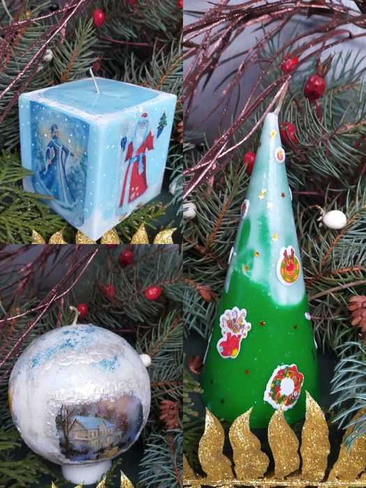 Розпродаж!Новорічні різноманітні  силіконові форми для свічок та мила