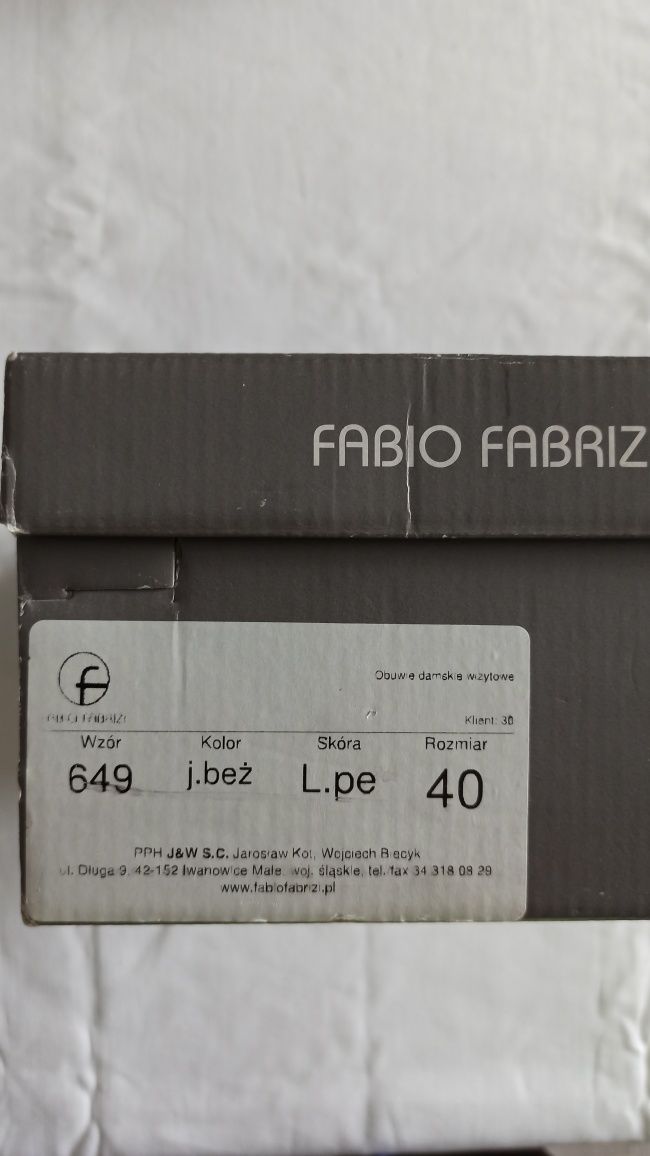 Sandałki skórzane Fabio Fabrizi rozm. 40