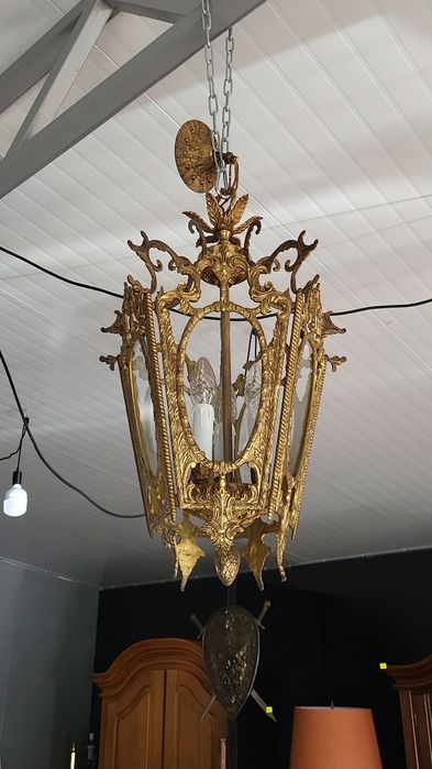 Елегантний антикварний бронзовий світильник ліхтар