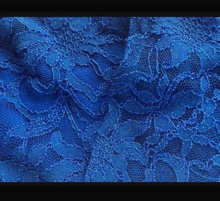 Niebieska kobaltowa chabrowa sukienka długa wesele m 38 sylwestrowa