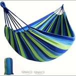 Cama de rede de jardim verde e azul nova