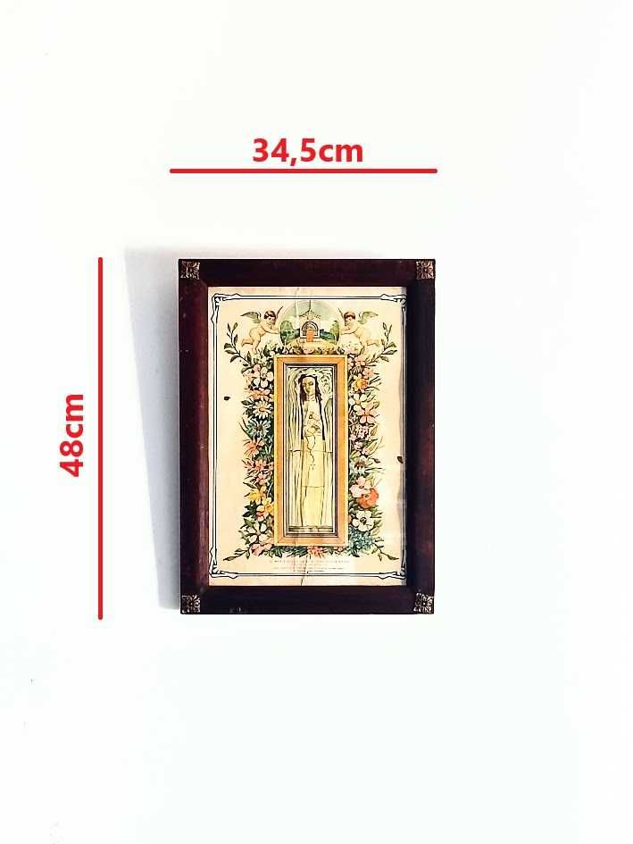 Quadro antigo ilustração Santa Maria Adelaide por São José Sousa Gama