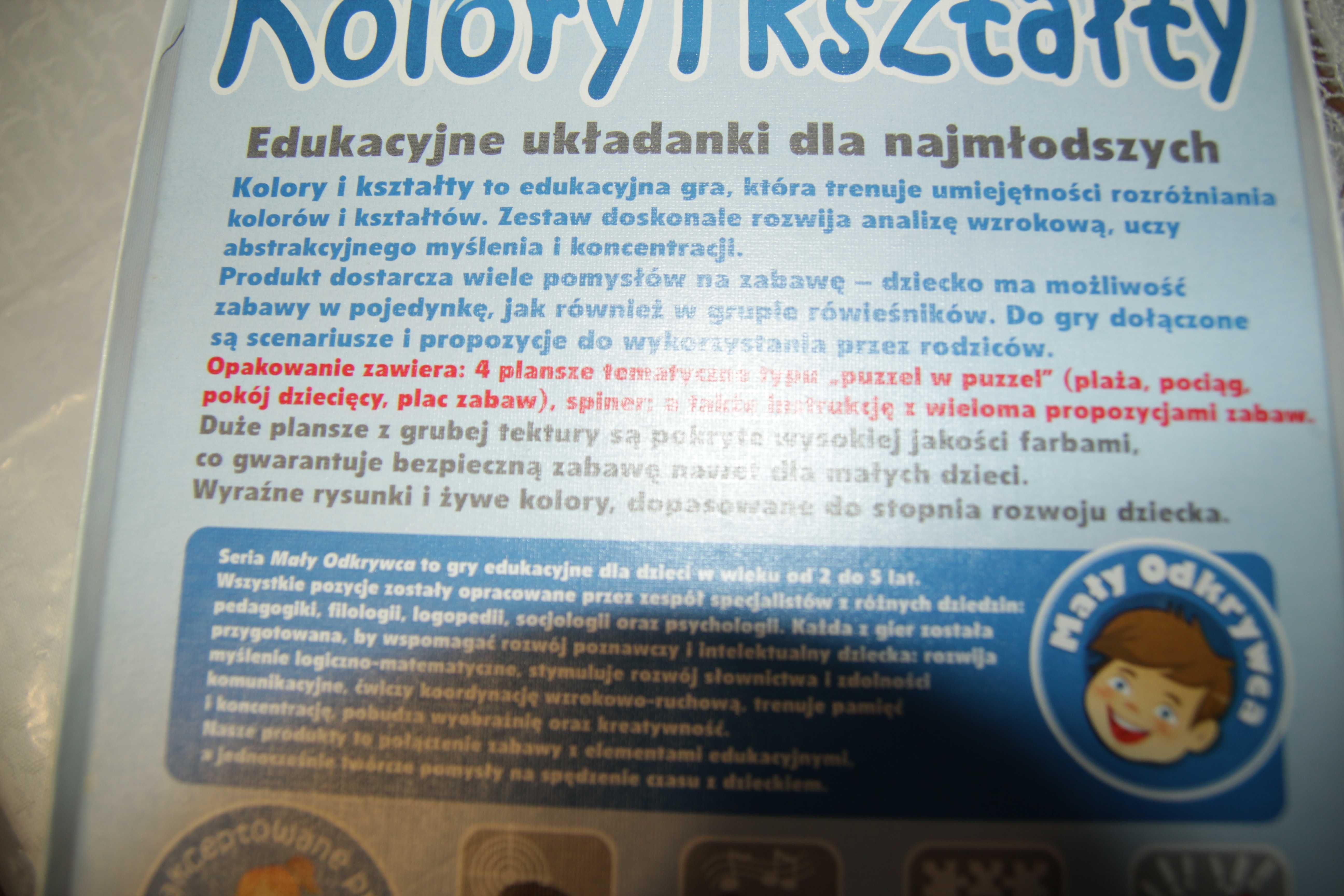 Układanki edukacyjne - dla dzieci + 3 latka