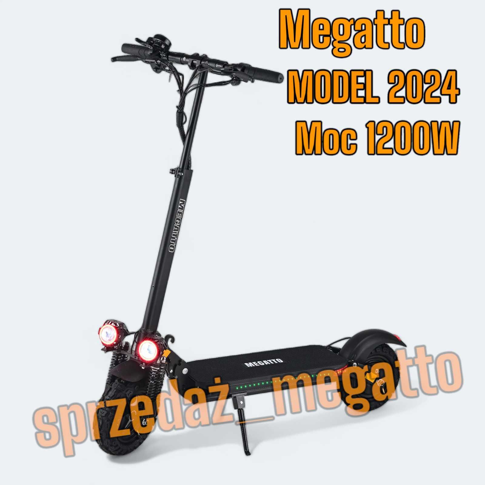 Hulajnoga Elektryczna Megatto F11 1200W 48V18Ah duże koła Wysyłka InPo