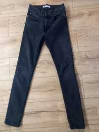 Spodnie jeansy skinny męskie chłopięce skinny czarno-szare Zara r. 36