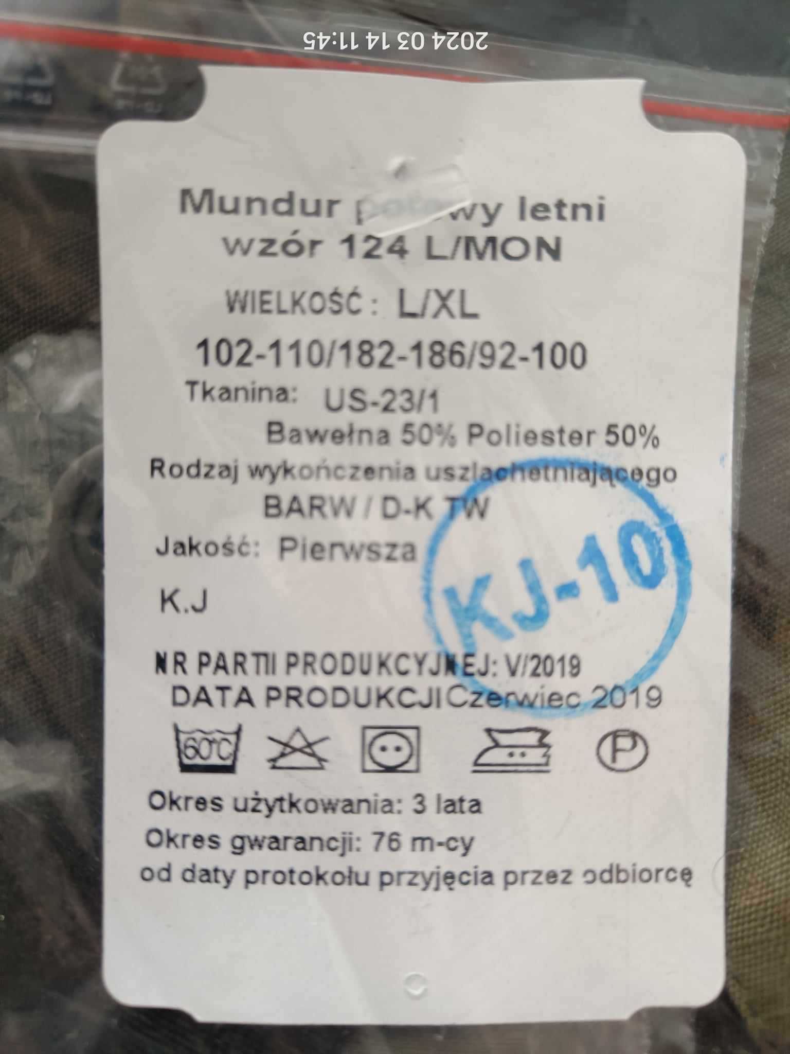 Mundur polowy wz.124L rozmiar L/XL