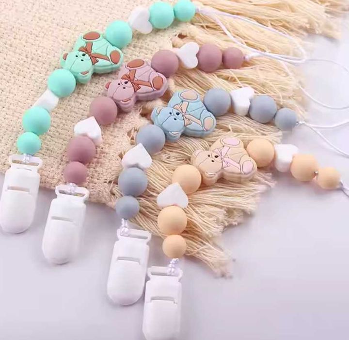 Prendedor de Chupeta Silicone Ursinho