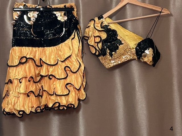 Vestidos, trajes de dança de salão, desportiva (clássicas ou latinas)