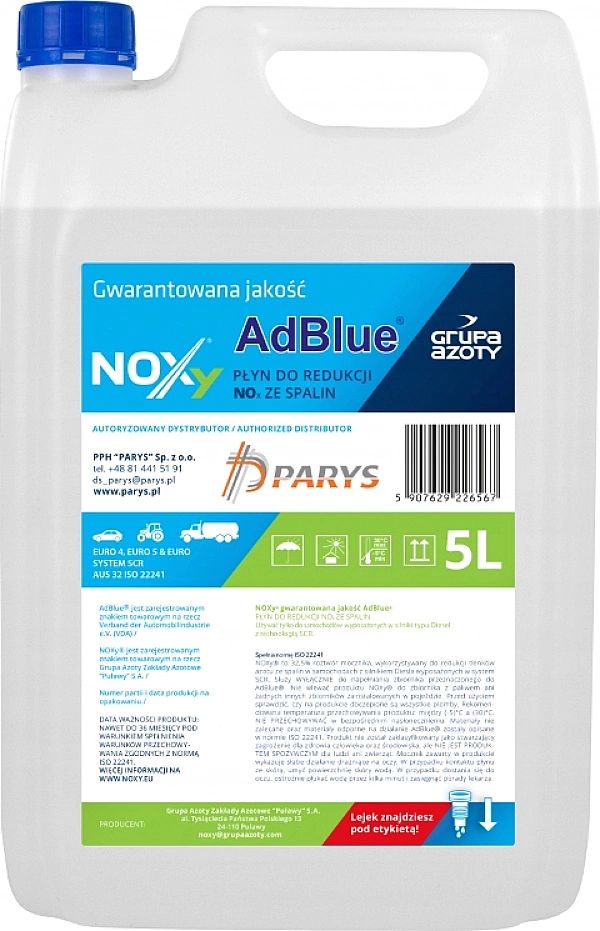 Noxy Adblue Diesel Płyn Kataliczny Dpf 5L + Lejek