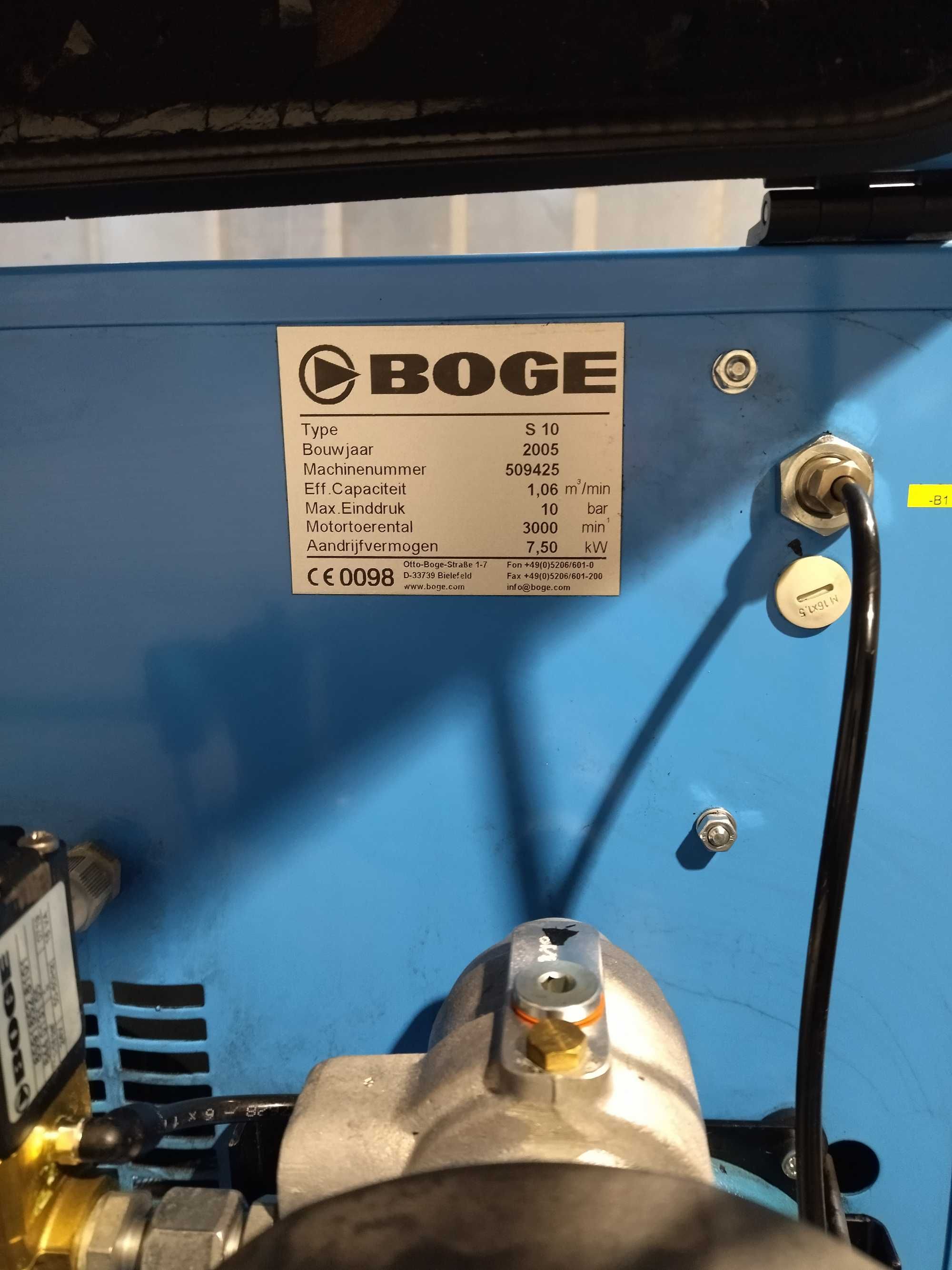 SPRAWNA!!! Sprężarka 350L BOGE S10 7,5kW 1,06m3/min 10bar S015523