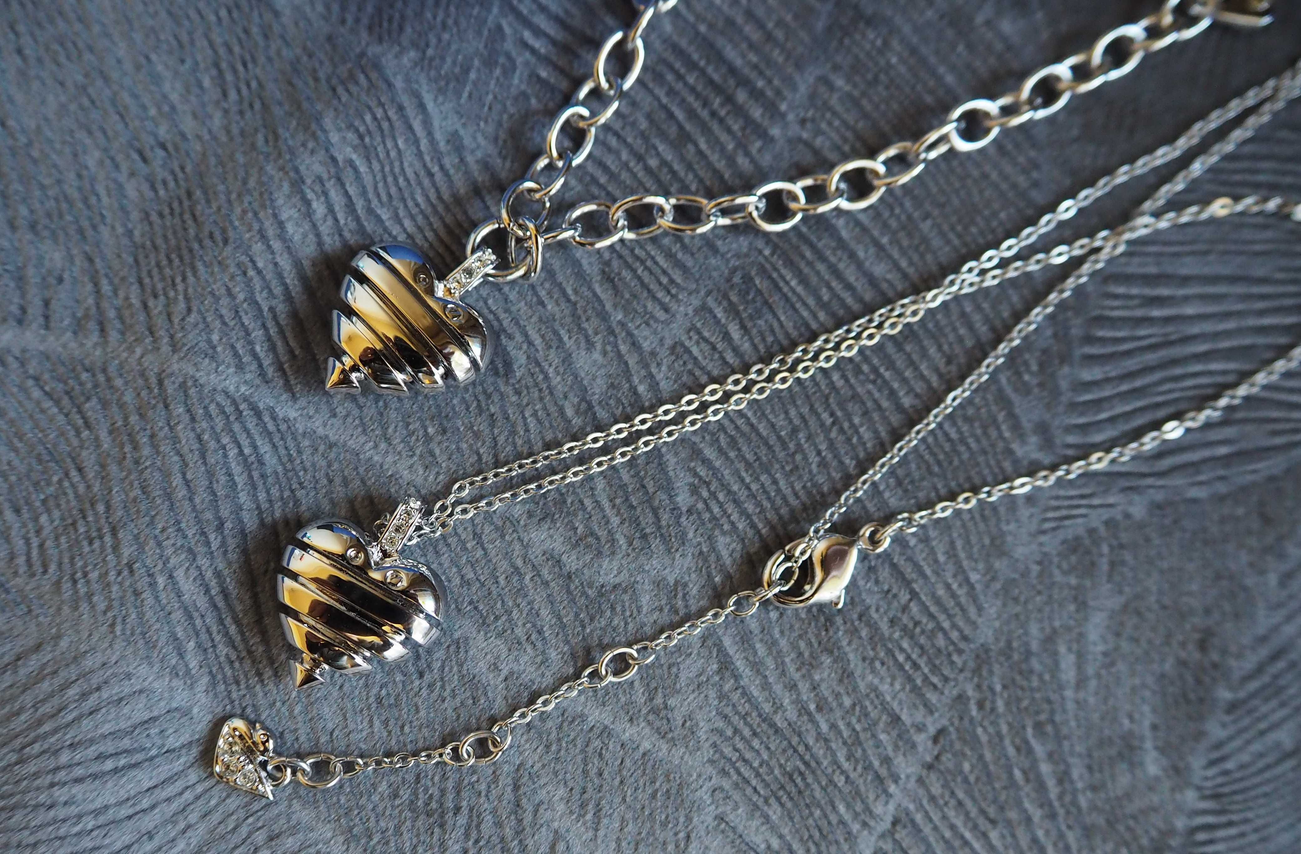 Swarovski naszyjnik + bransoletka charms z cyrkoniami