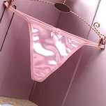Damskie seksowne majtki G-string Satynowe stringi Niska talia