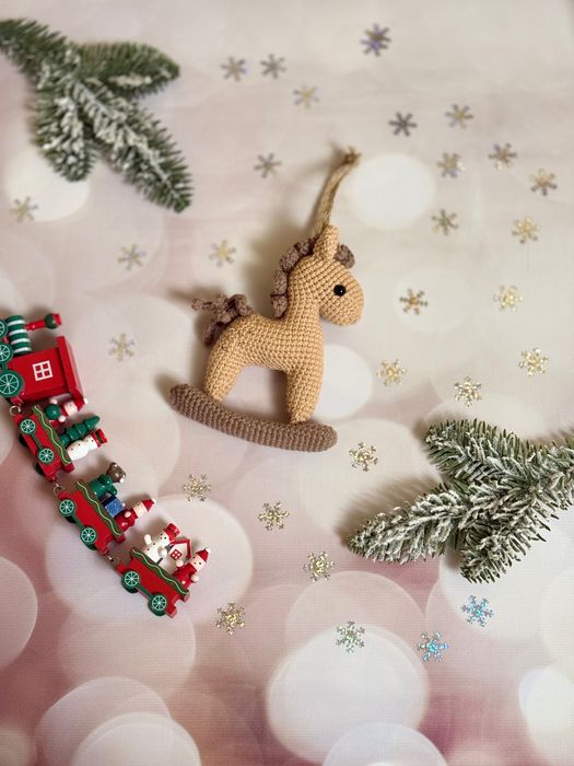 Коник гойдалка ялинкова прикраса Лошадка