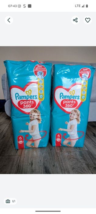 2x pieluchomajtki Pampers premium 6 pants pieluchy