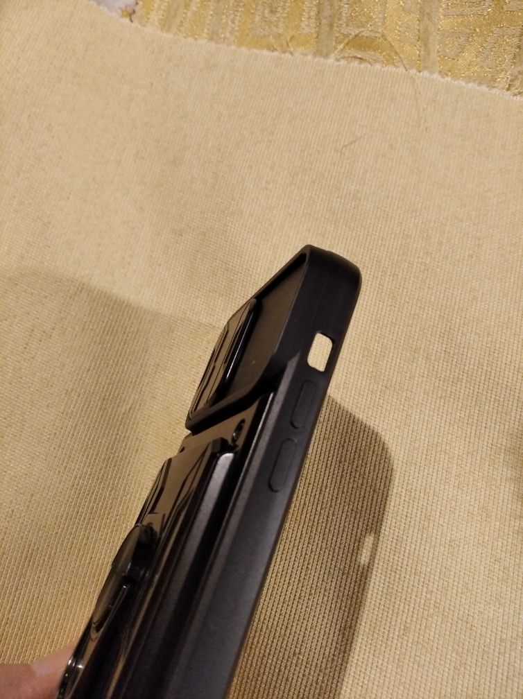 Чехол  14 iPhone накладка бампер чёрный красный силикон кейс