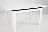 Biały elegancki stół do salonu 6 białych krzeseł