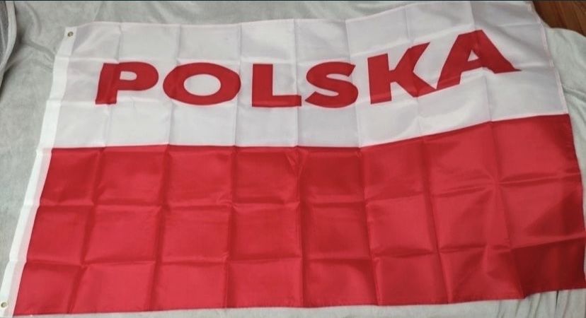 Flaga biało czerwona Polska duża dla kibica, na Święto Niepodległości