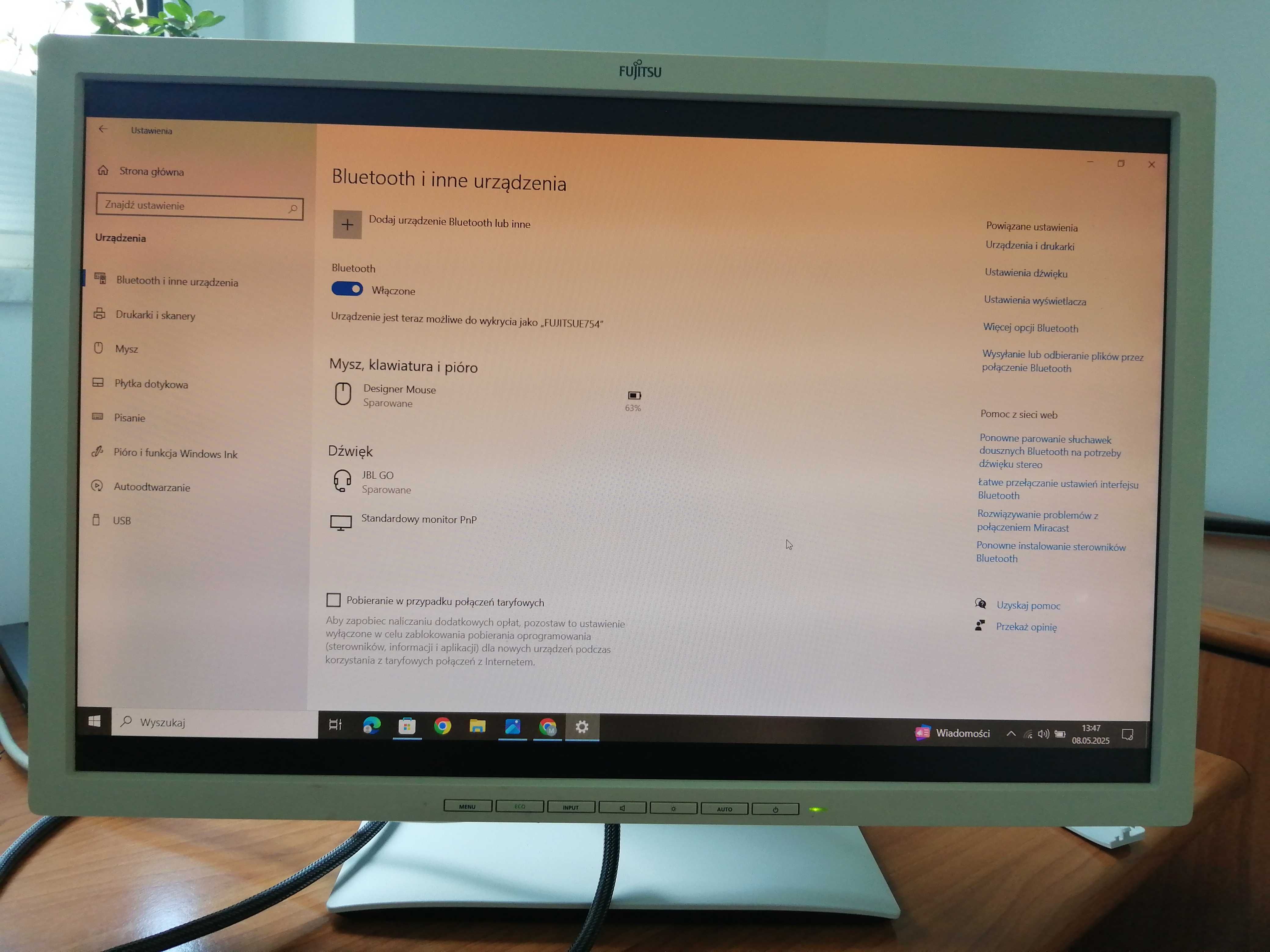 Monitor Fujitsu LED B24W-6 1920x1200 DVI VGA klasa A