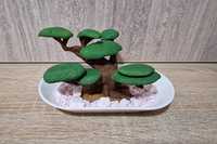 Drzewko Bonsai wydruk żywiczny ręcznie malowany ozdoba roślina prezent