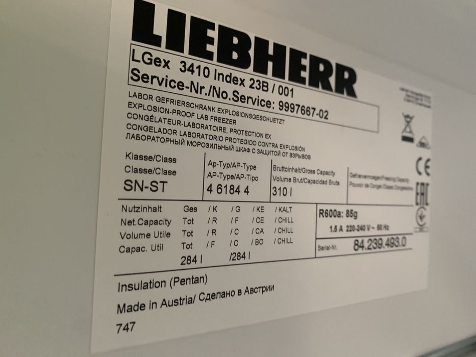 Морозильна|ЛАБОРАТОРНА камера Liebherr LGex 3410