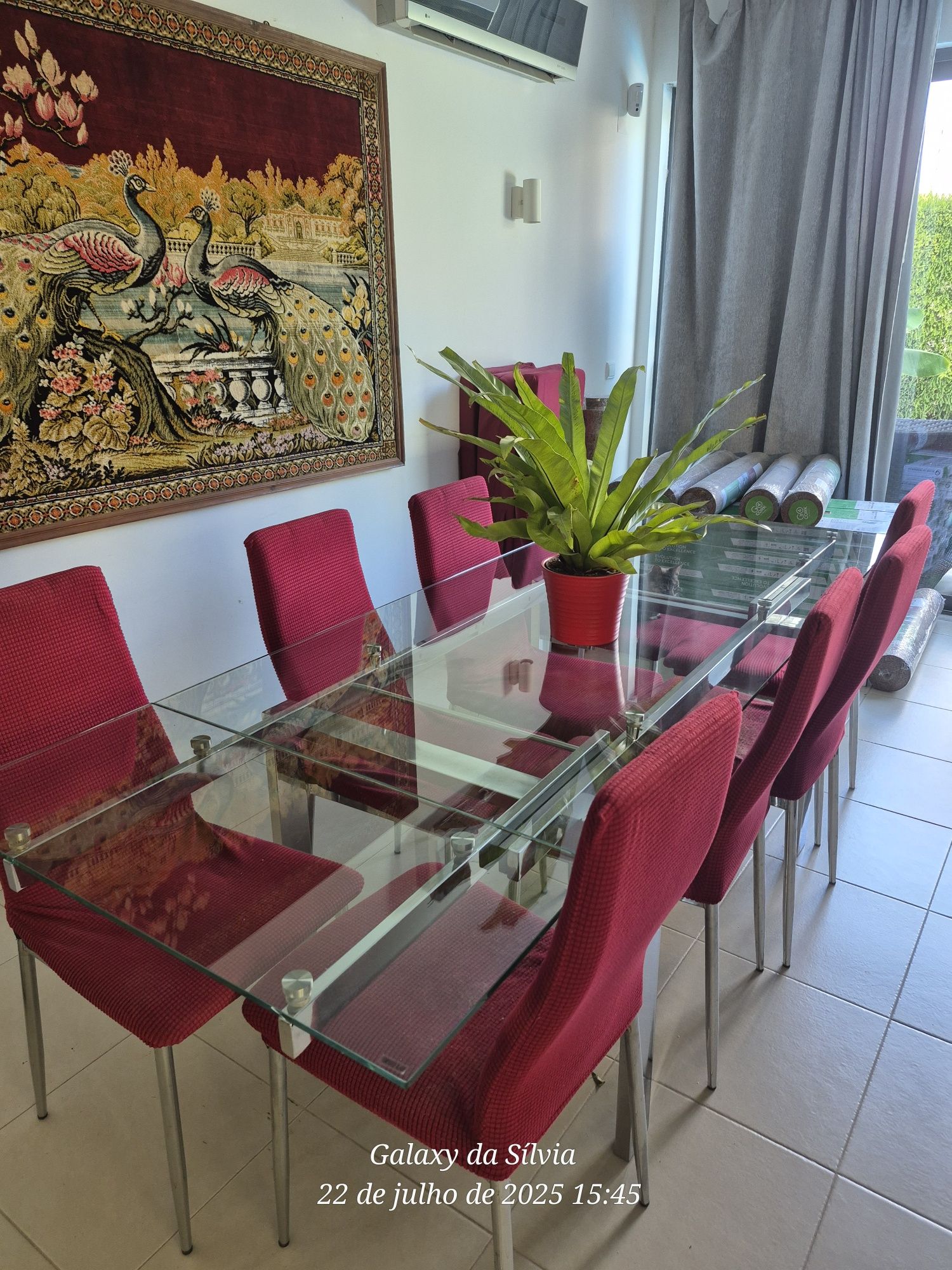 Mesa refeição em vidro