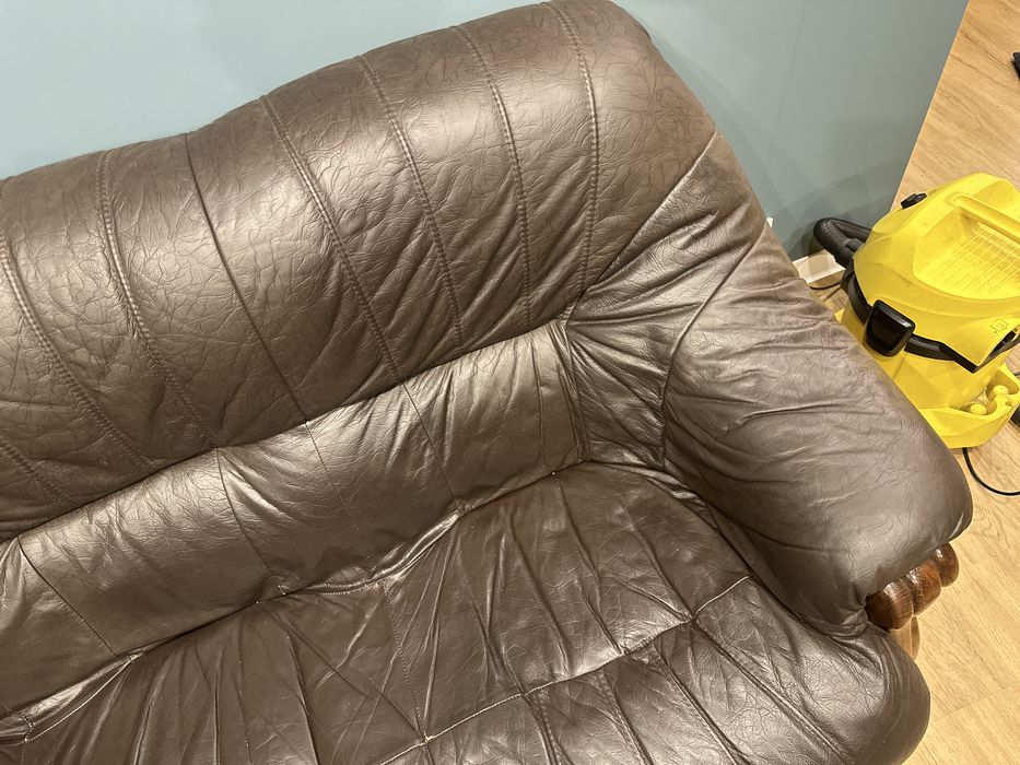 Kanapa i fotel skóra dąb